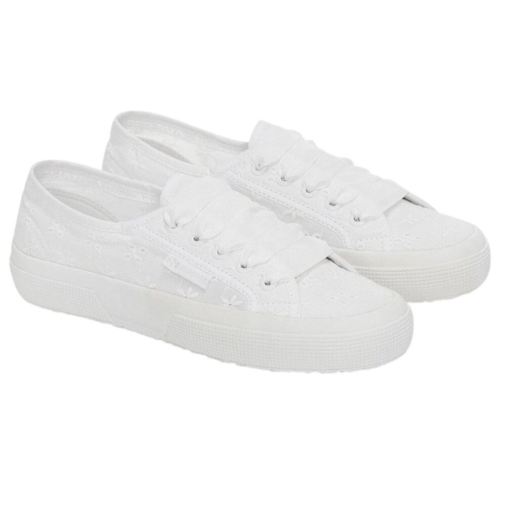 Superga Womens/Ladies 2750 Sangallo Flower Sneakers / Total White